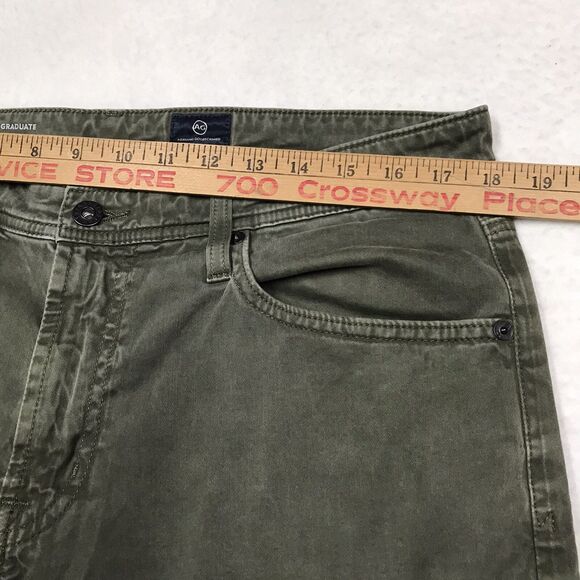 ADRIANO GOLDSCHMIED Graduate Jean Men 34x34 (36x26 hemmed) Olive Green Tailored - Picture 14 of 16